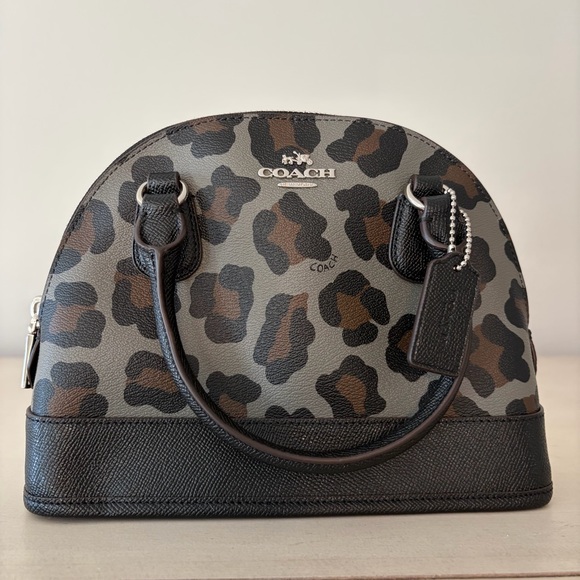 Coach NWT Mini Cora Ocelot Crossbody Dome PVC Satchel - Picture 10 of 11